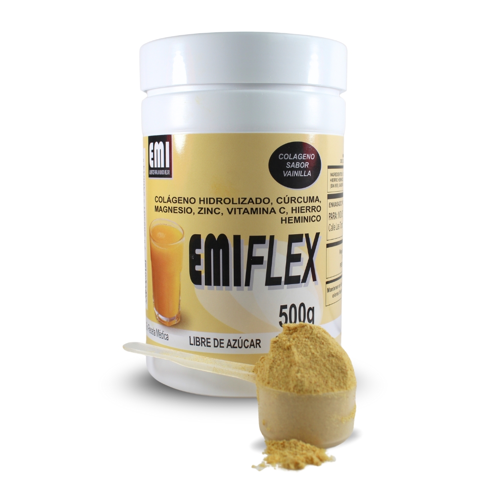 Emiflex Colágeno Hidrolizado con Cúrcuma Sabor Vainilla 500g: Beneficios, Usos y Composición