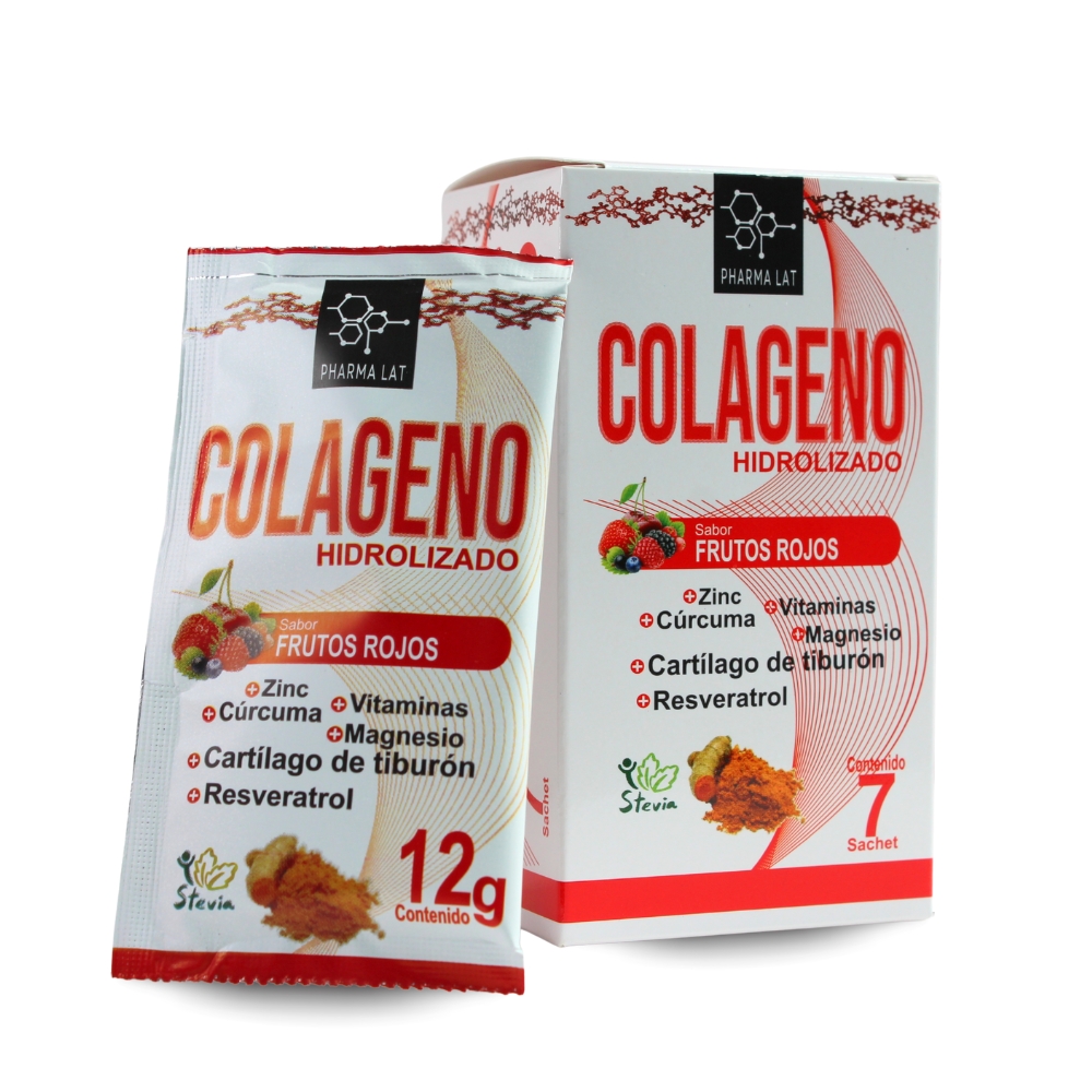 Colágeno Hidrolizado Pharma LAT Sabor Frutos Rojos 12g – La Solución Práctica para Articulaciones y Piel Saludable